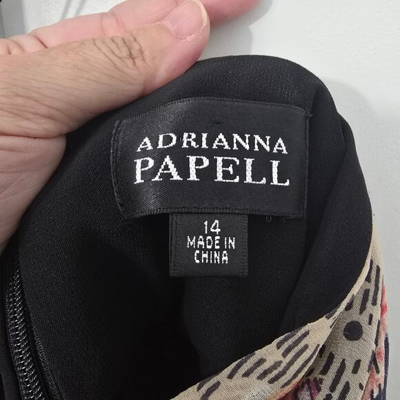 Adrianna Papel Silk Halter Dress Paisley Chiffon Fit Flare Lined Size 14 - Picture 4 of 12